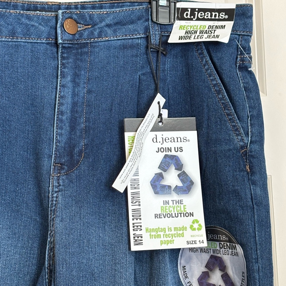 NWT d. Jeans Blue Wide-Leg Denim Jeans - Picture 5 of 10